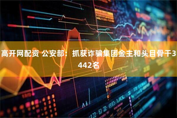 高开网配资 公安部：抓获诈骗集团金主和头目骨干3442名